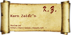 Kern Zalán névjegykártya